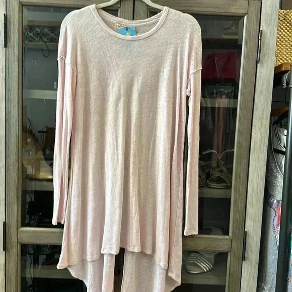 Free People Aria Trapeze Long Sleeve Size XS LIGHT PINK - Picture 2 of 6
